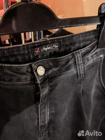 Джинсы женские темно-серые бананы