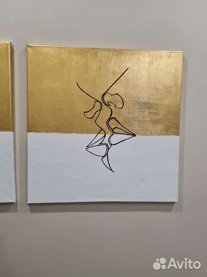 Интерьерная картина 2 шт поталь акрил