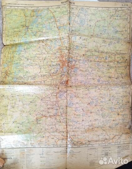 Карта Челябинск Миасс, Троицк, Кыштым 1981