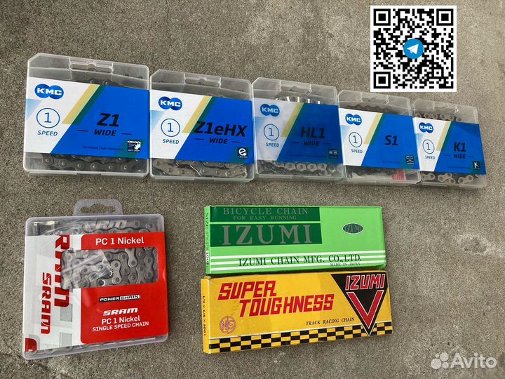 Цепь 1ск. фикс KMC S1 Z1 K1 HL1 Izumi Sram fix