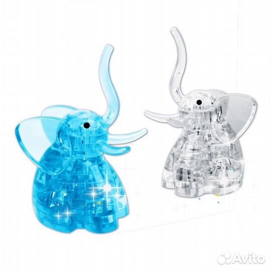 Пазл 3D кристаллический «Слон», 20 деталей, цвета