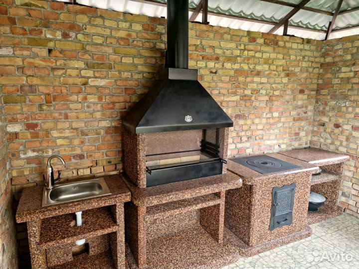 Модульный комплекс барбекю, печь под казан,гриль
