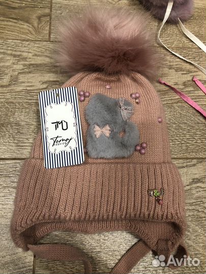 Шапки зимние для девочки новые, разные размеры