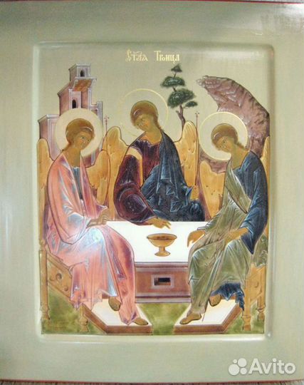 Икона Святая Троица рукописная