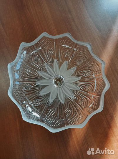 Ваза для фруктов на ножке с травлением СССР