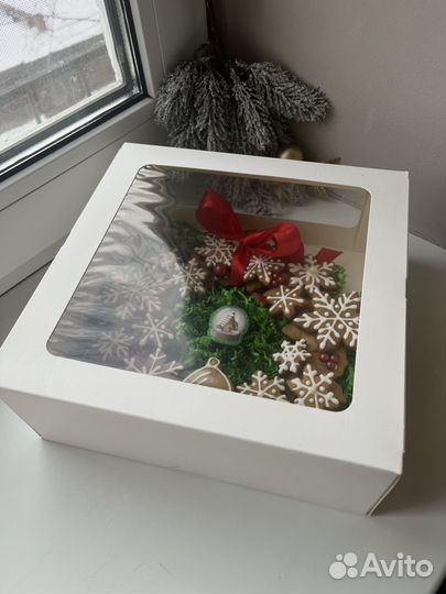 Рождественский венок из имбирных пряников