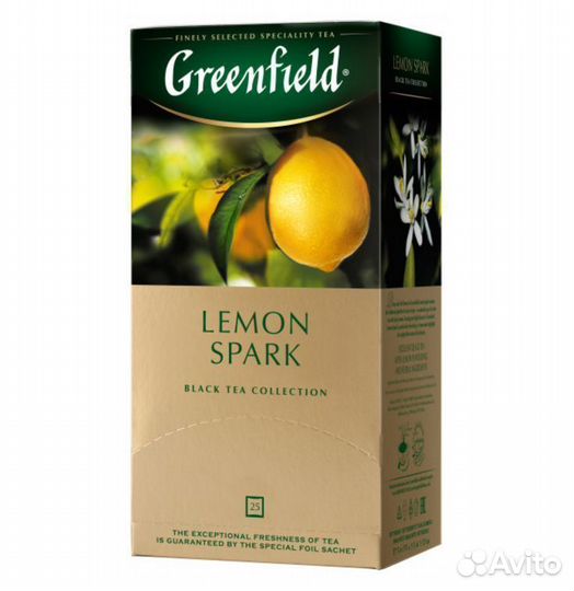 Опт - Чай Greenfield Lemon Spark Чёрный 25пакети