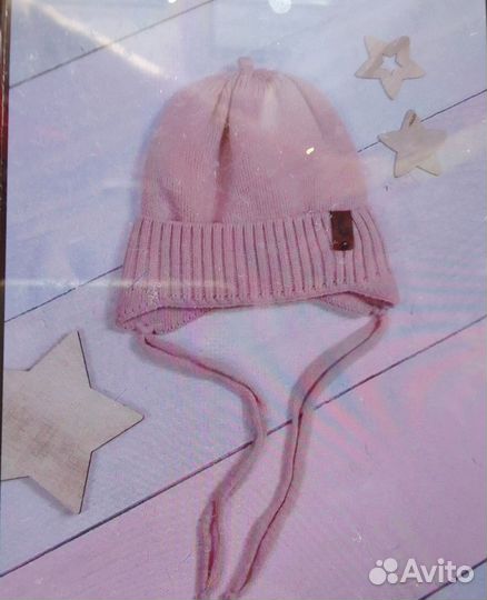 Шапка для новорожденной девочки 0 -3 месяца