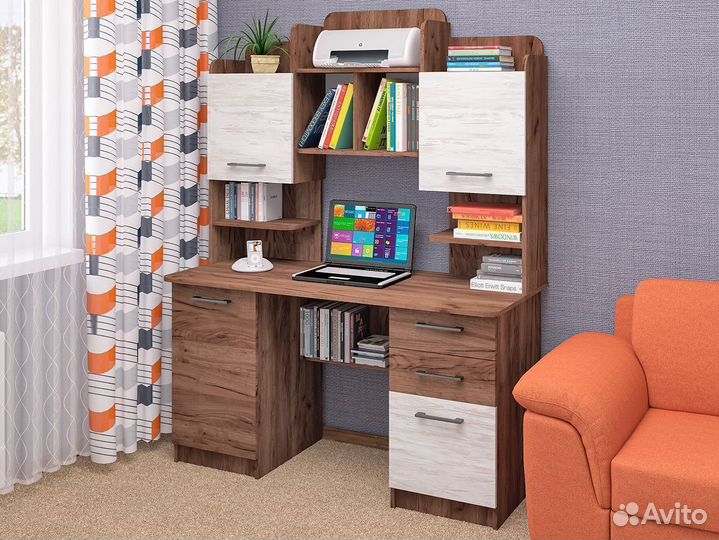 Стол компьютерный с надстройкой и ящиками ск-9