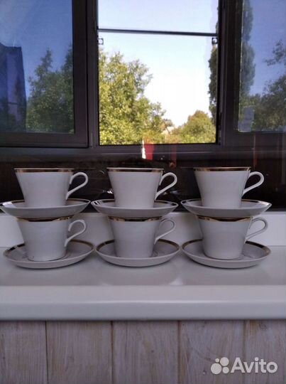 Чашки с блюдцами СССР фарфор