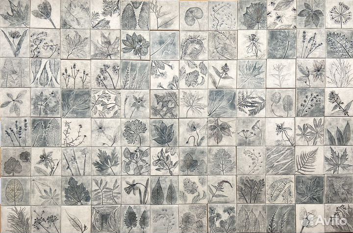 Фартук на кухню.Керамическая плитка ручной работы