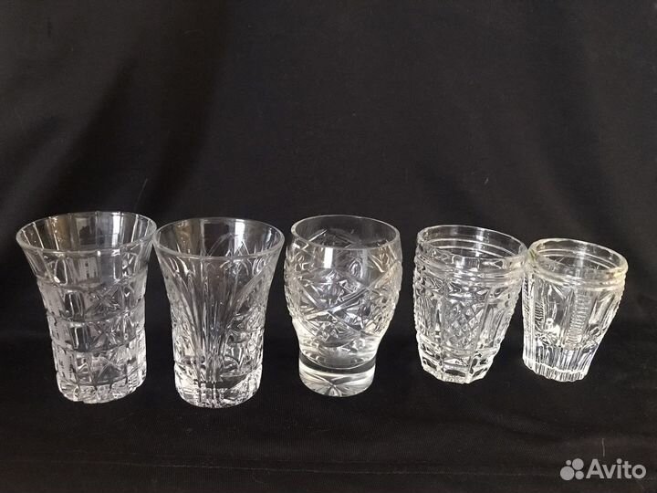 Фужеры-стекло, хрусталь стаканы, рюмки