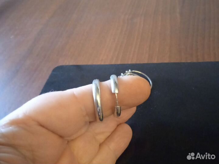 Серьги кольца серебро