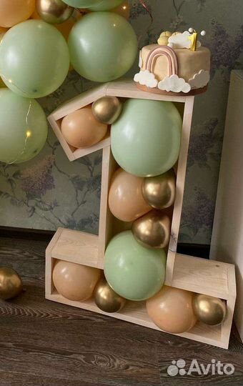 Цифра 1 на годик из дерева