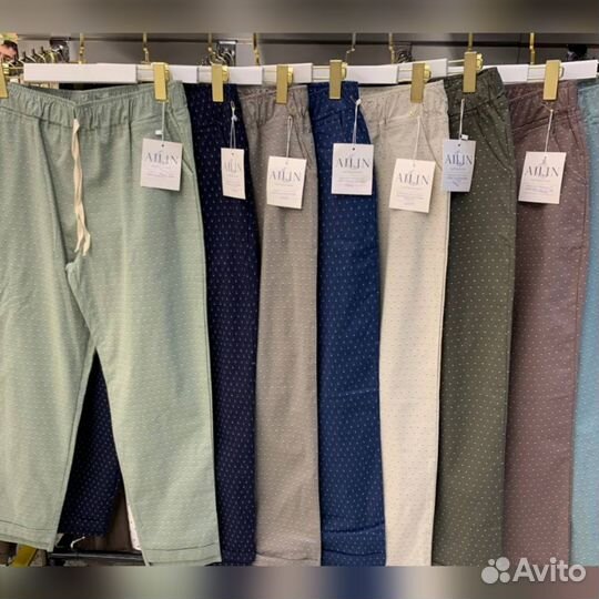 Летние женские брюки лен/хлопок 54-68