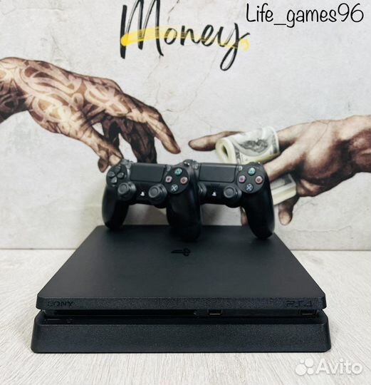 Sony playstation 4 slim 1tb / 2 геймпада+ 400игр