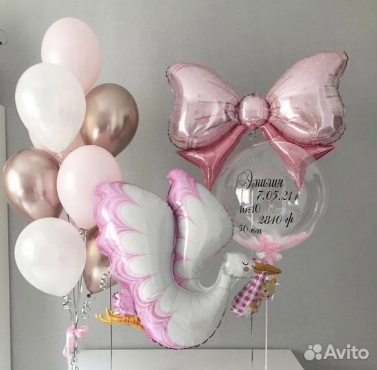 Шарики воздушные на выписку из роддома