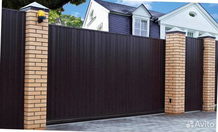 Ворота откатные алюминиевые с заполнен Prestige