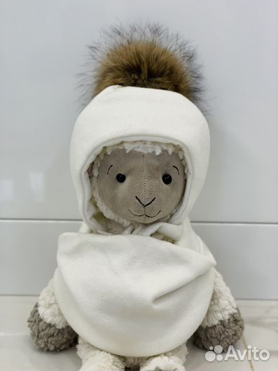 Комплект зимний шапка с помпоном и снуд 52-54