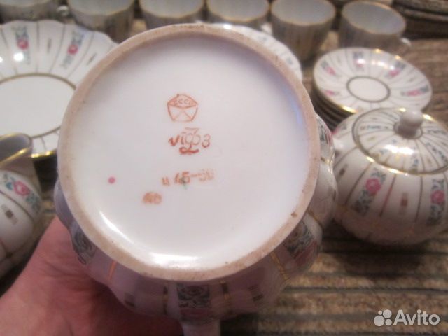 Кофейный сервиз лфз 22 предмета фарфор СССР