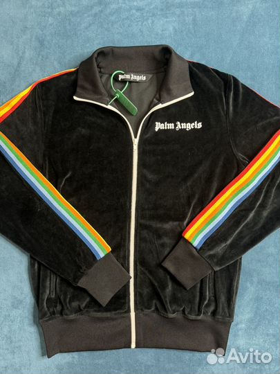 Зип худи Palm Angels Black Rainbow Track Jacket