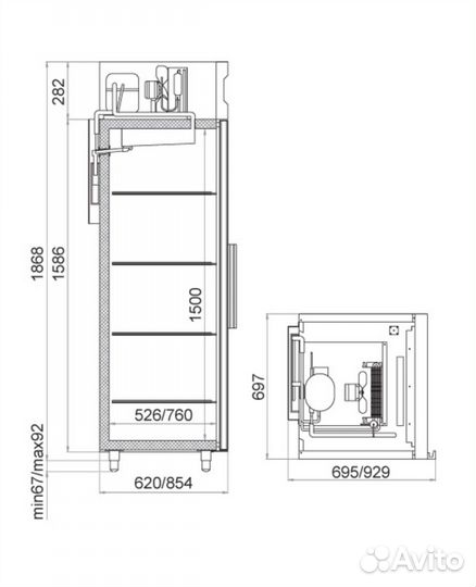 Шкаф холодильный Polair CM107-S
