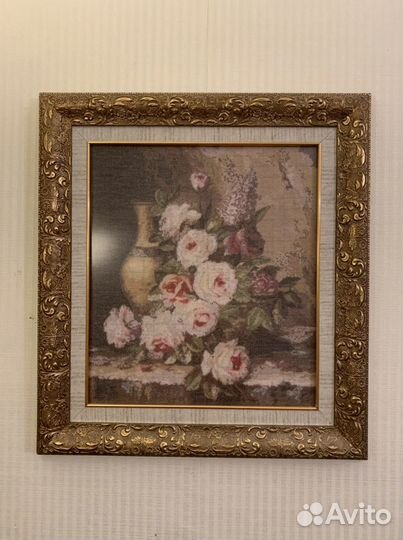 Картина Розы крестом в 1 нить