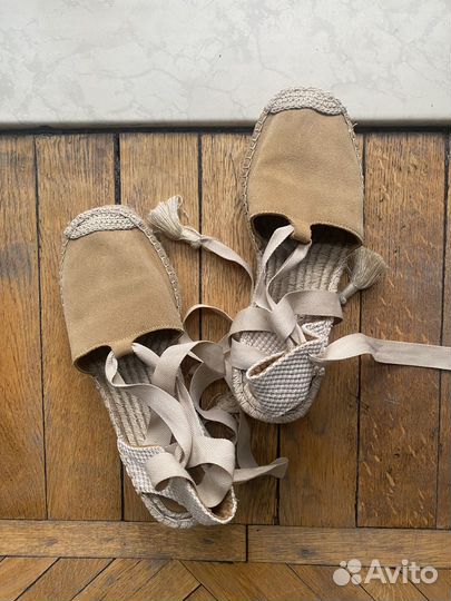 Замшевые эспадрильи, босоножки oysho 39