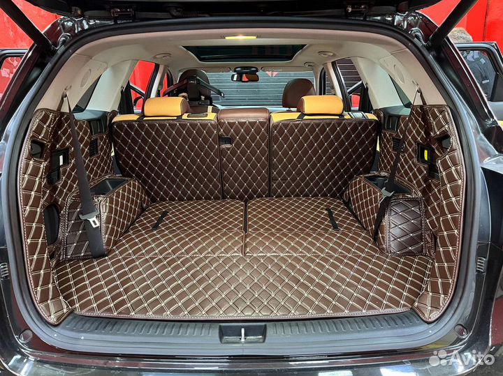 Кожаные 3D коврики в салон авто