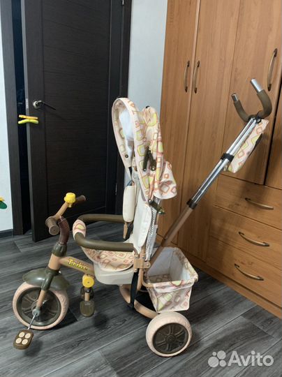 Велосипед коляска с ручкой