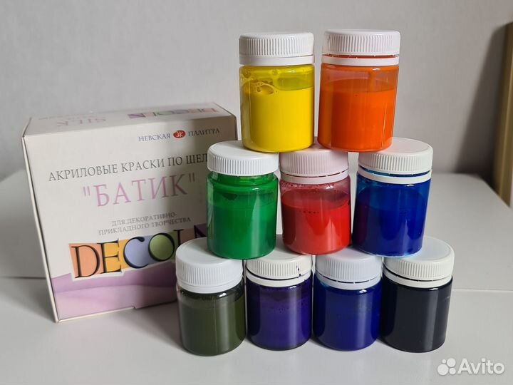 Набор акриловых красок по ткани Батик