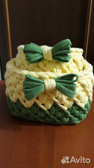 Корзинки из трикотажной пряжи для хранения