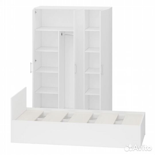 Спальный гарнитур белый № 1 Стандарт с кроватью 900, цвет белый, спальное место 900х2000 мм., без ма