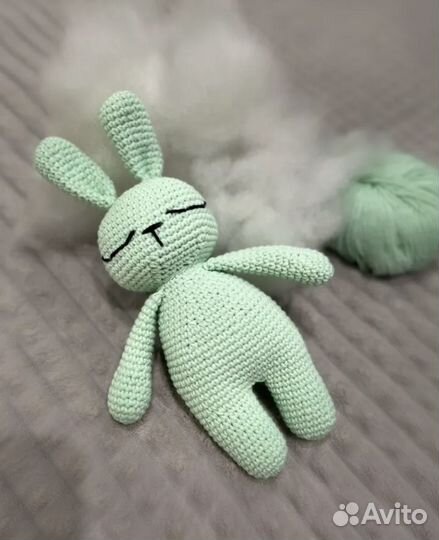 Вязаная Игрушка Сплюшка Зайка Ручная Работа
