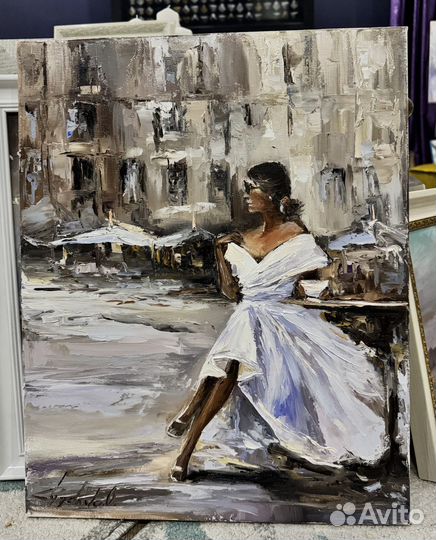 Картина маслом на холсте девушка