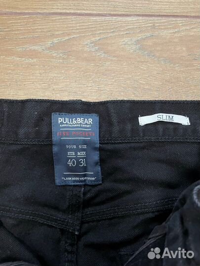 Джинсы slim pull and bear черные