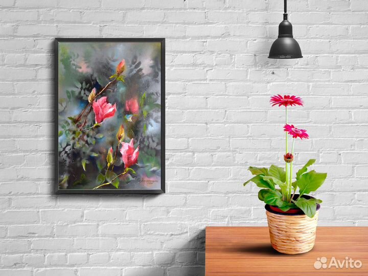 Картина. Живопись; Магнолии душистый аромат, масло