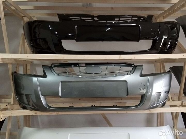 Бампер передний приора средний серо-зеленый Кварц