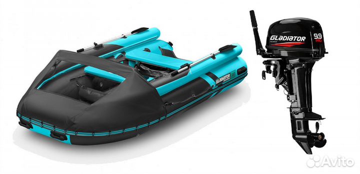 Лодка Gladiator E380X + мотор Gladiator G9.9 PRO