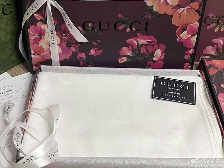 Кашемировый шарф тонкий gucci