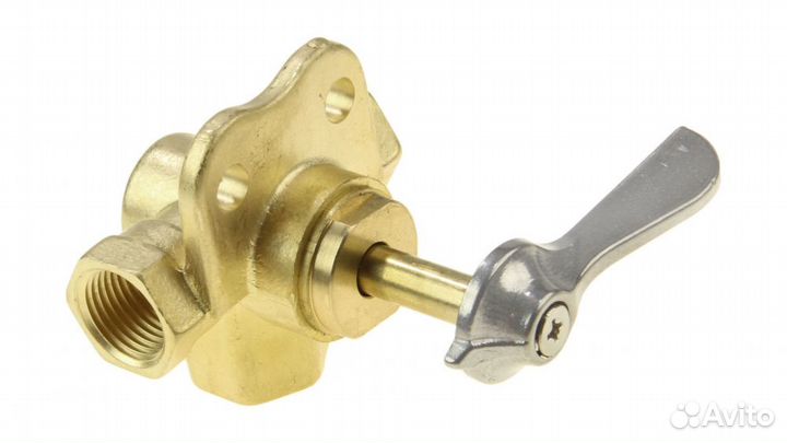 Кран топливный 3-х позиционный латунный, 3/8