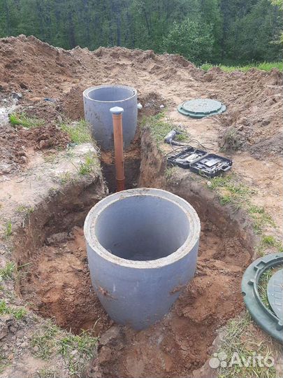 Копка и монтаж септиков, монтаж водоснабжения