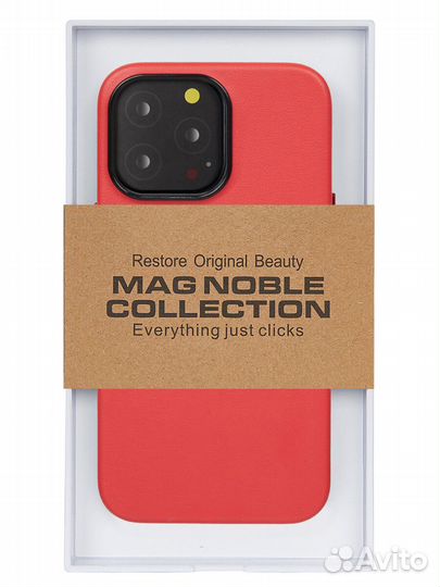 Чехол MagSafe iPhone 14 Pro Max Mag Noble-Красный