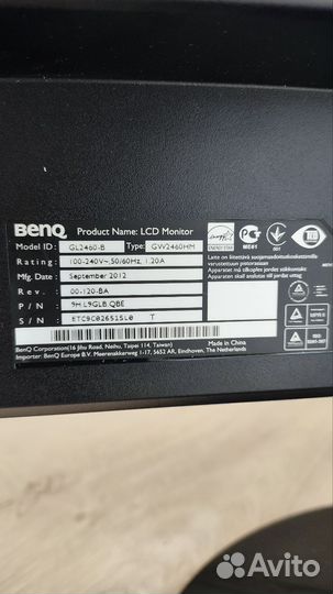 Монитор 24 hdmi BenQ gw2460 для офиса и игр