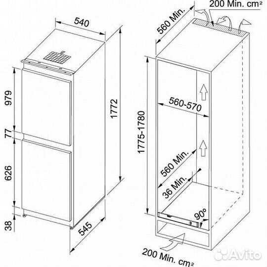 Встраиваемый холодильник Franke FCB320nrenfva+ (118.0531.545)