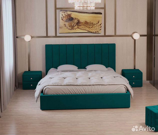 Кровать взрослая с ящиком для белья