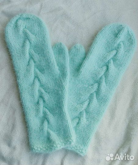 Варежки пушистые пух норки