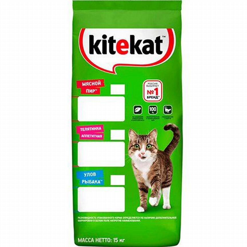 Kitekat мясной пир 15 кг корм для кошек