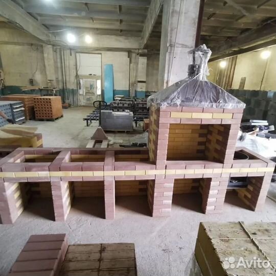 Мангальная зона, барбекю, печь для казана