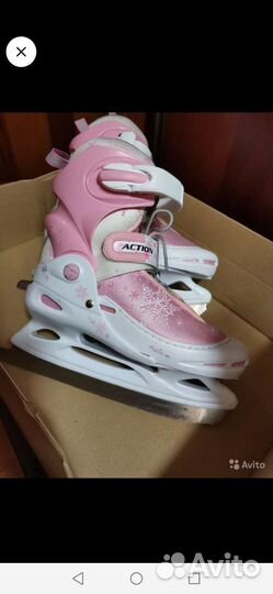 Коньки фигурные и роликовые, раздвижные, 34-37р